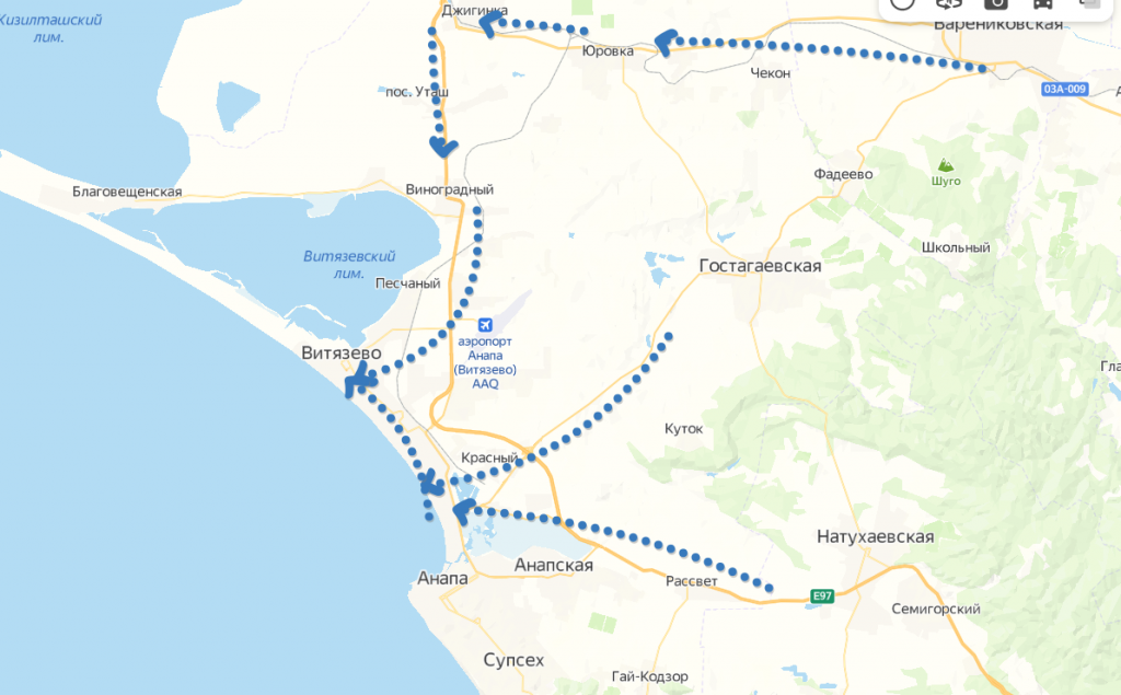 Карта Витязево